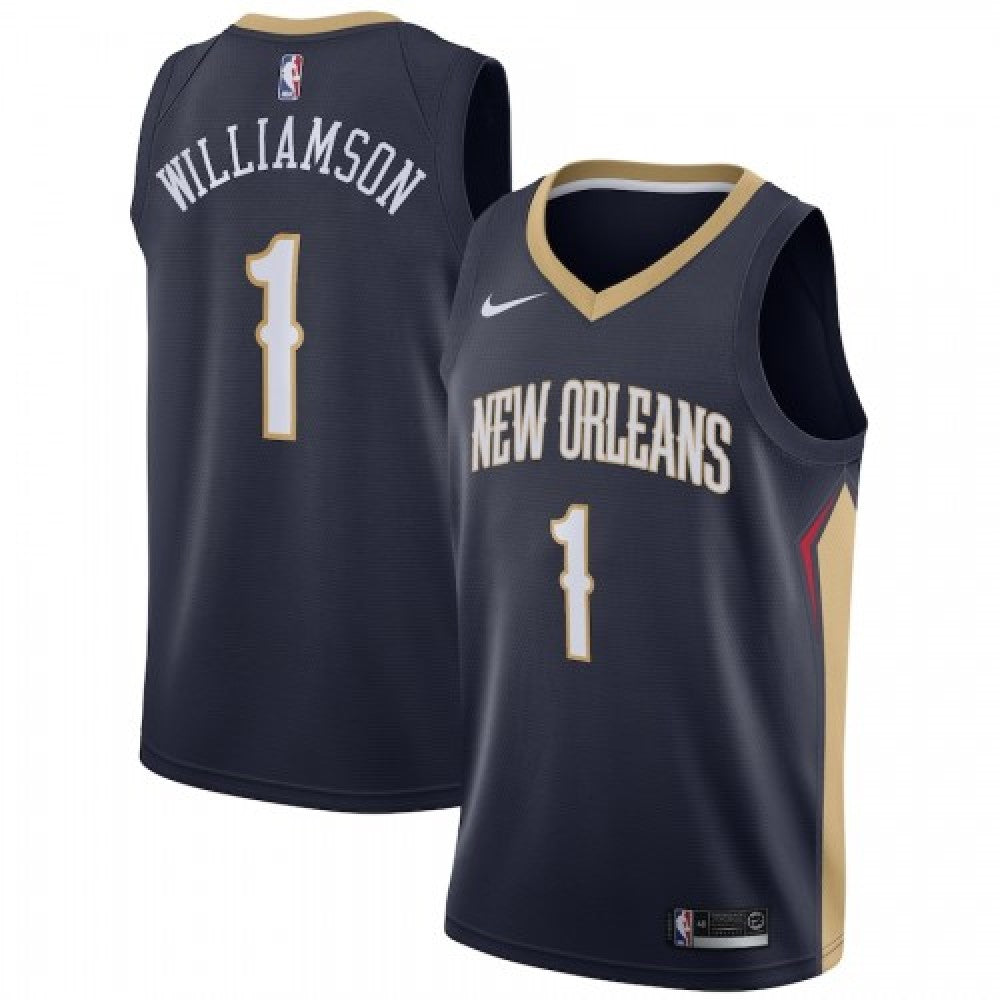 Men's New Orleans Pelicans Zion Williamson #1 Nike Navy 2020/21 Swingman NBA Jersey - Icon Edition