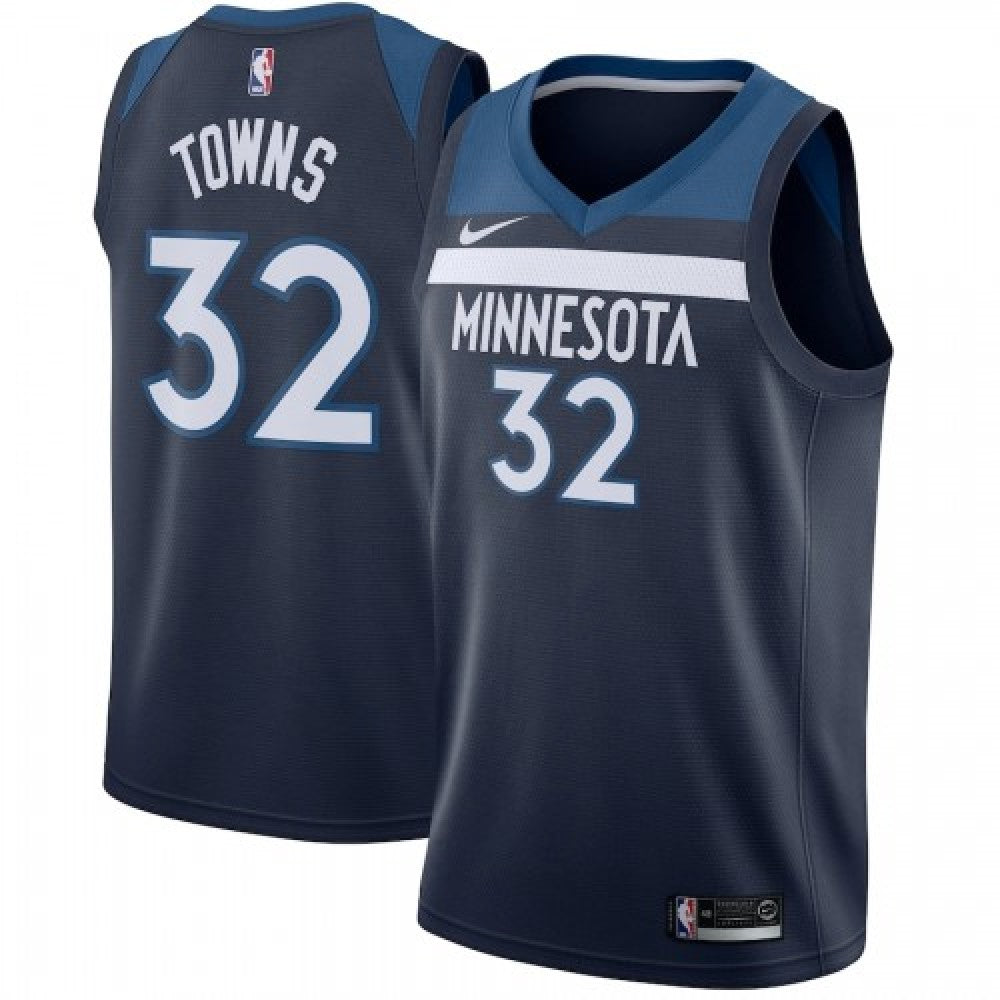Men's Minnesota Timberwolves Karl-Anthony Towns #32 Nike Navy Swingman NBA Jersey - Icon Edition