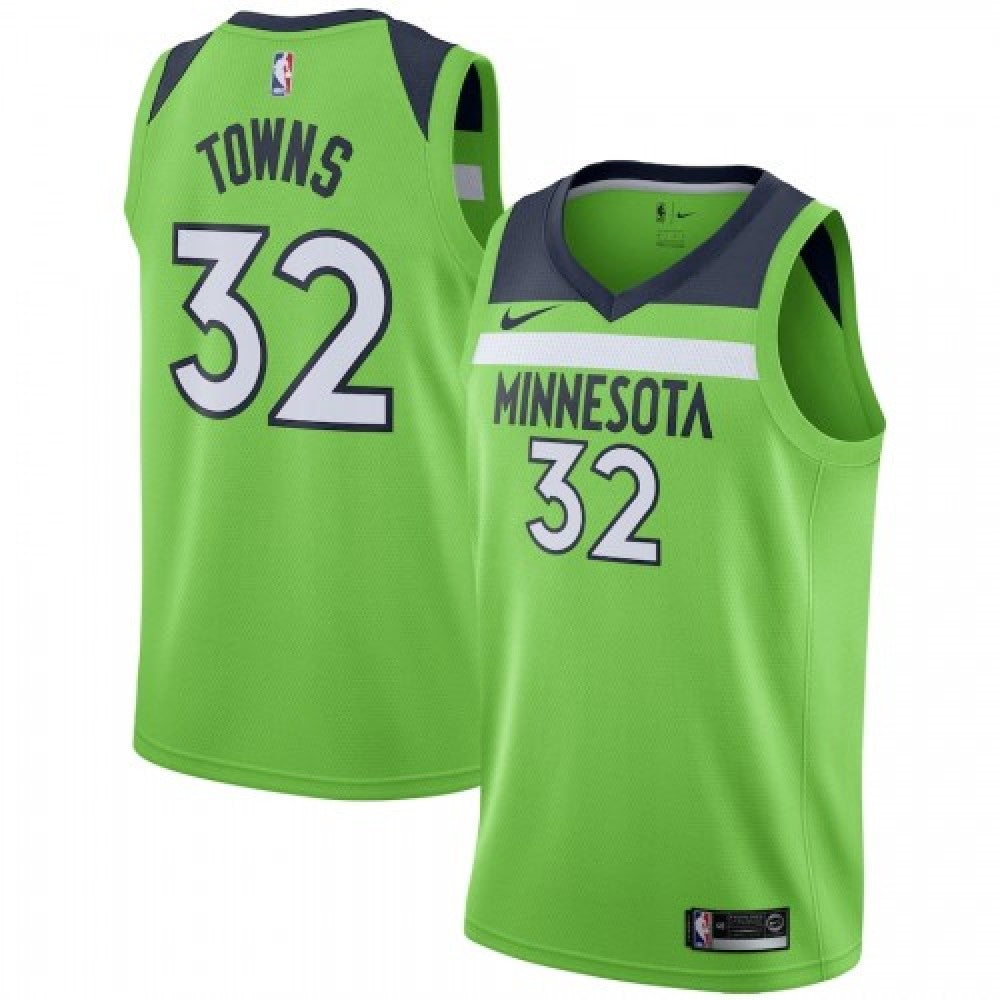Men's Minnesota Timberwolves Karl-Anthony Towns #32 Nike Green Swingman NBA Jersey - Statement Edition