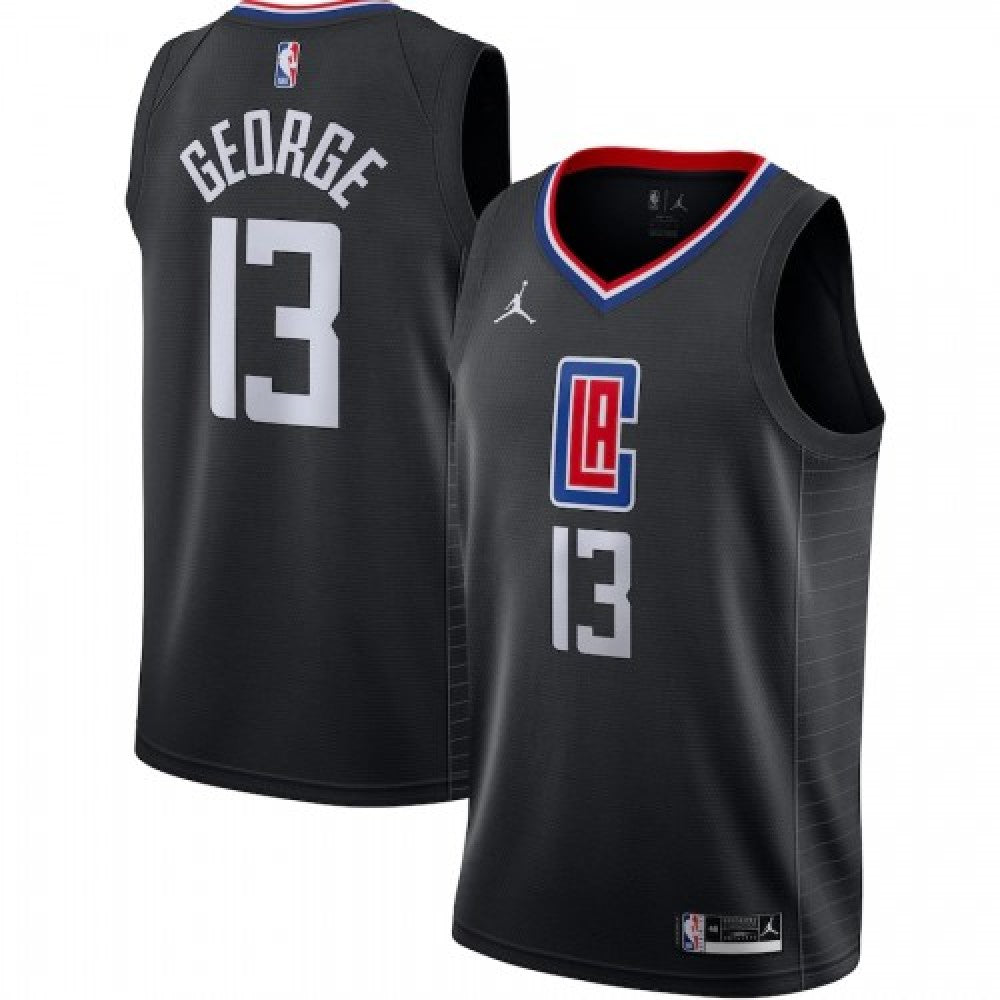 Men's LA Clippers Paul George #13 Jordan Black 202021 Swingman NBA Jersey - Statement Edition