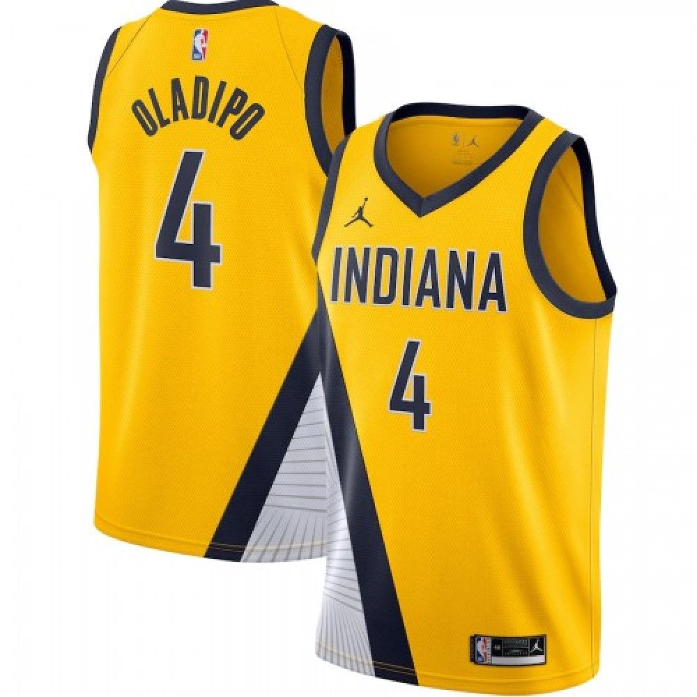 Men's Indiana Pacers Victor Oladipo #4 Jordan Gold 202021 Swingman NBA Jersey - Statement Edition