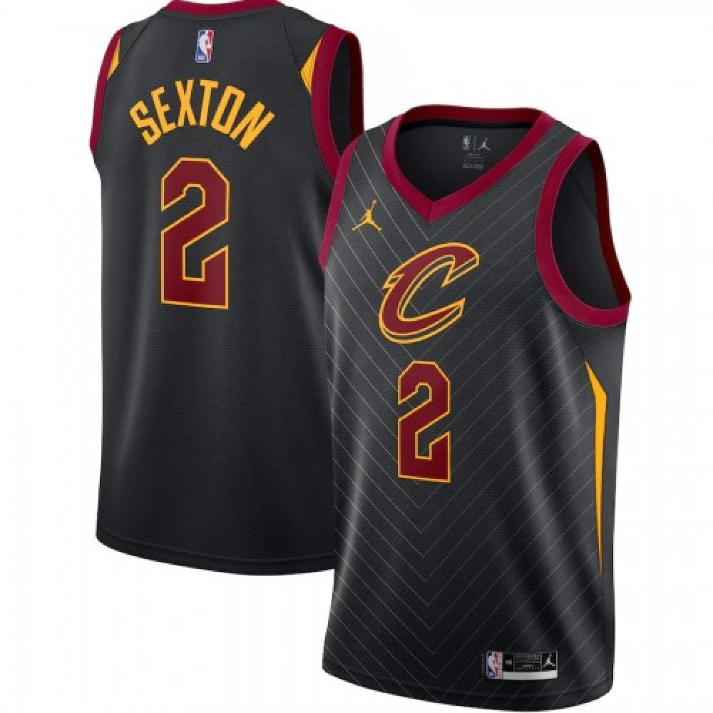 Men's Cleveland Cavaliers Collin Sexton #2 Jordan Black 2020/21 Swingman NBA Jersey - Statement Edition