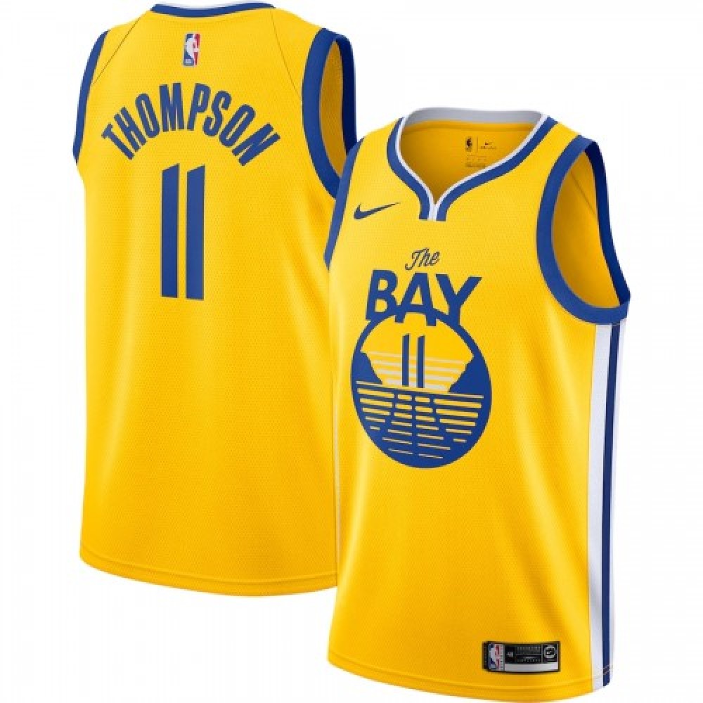 Men's Golden State Warriors Klay Thompson #11 Nike Gold Finished Swingman NBA Jersey - Statement Edition