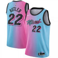 Men's Miami Heat Jimmy Butler #22 Blue&amp;Pink 20/21 Swingman NBA Jersey - City Edition