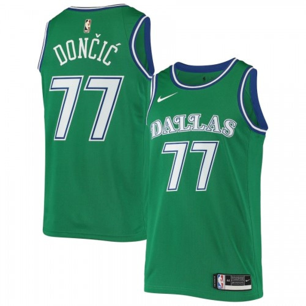 Men's Dallas Mavericks Luka Doncic #77 Green Hardwood Classics 2020/21 NBA Jersey - Classic Edition