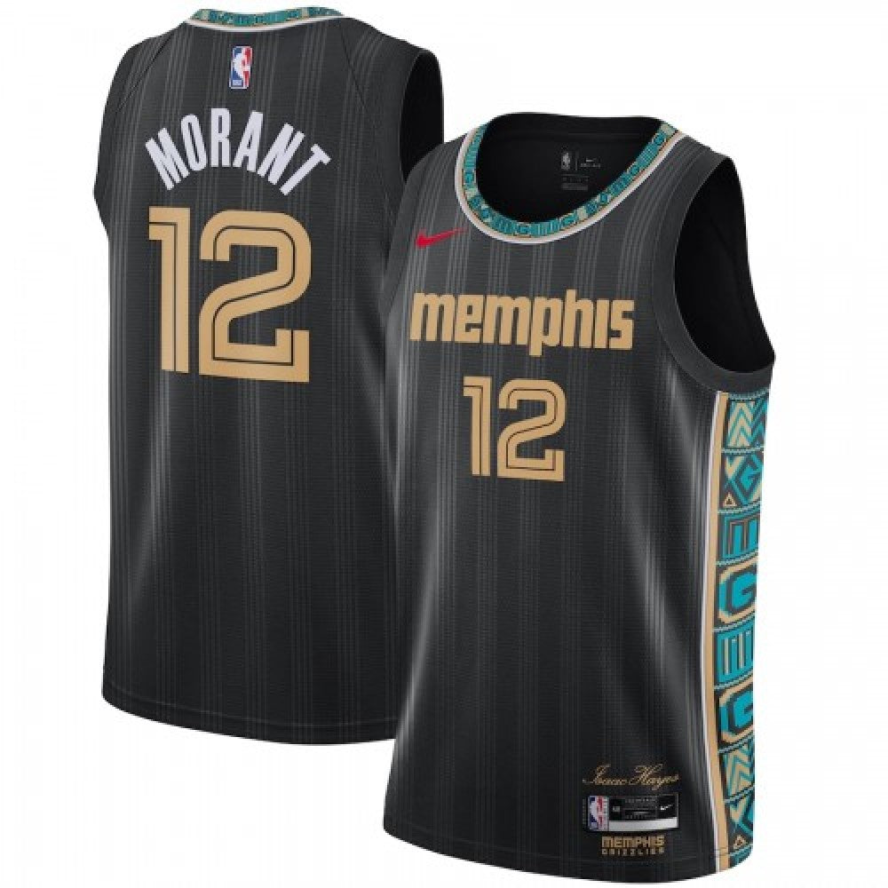 Men's Memphis Grizzlies Ja Morant #12 Nike Black 2020/21 Swingman NBA Jersey - City Edition