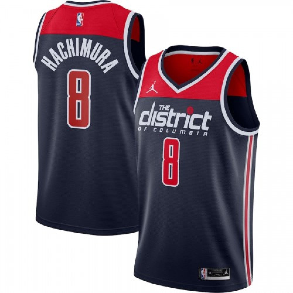 Men's Washington Wizards Rui Hachimura #8 Jordan Navy 2020/21 NBA Jersey - Statement Edition