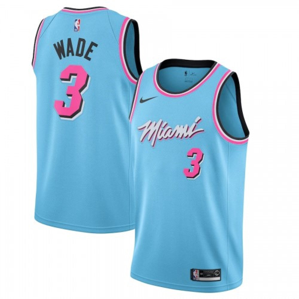 Men's Miami Heat Dwyane Wade #3 Nike Blue 2019/20 Finished Swingman NBA Jersey - City Edition