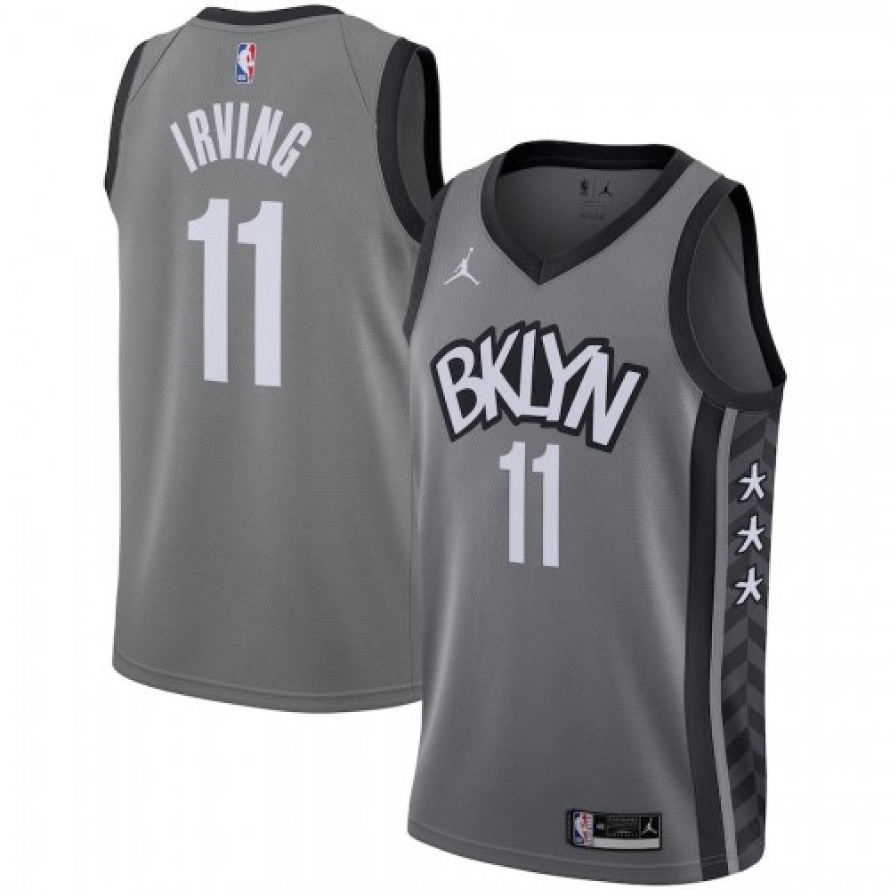 Men's Brooklyn Nets Kyrie Irving #11 Jordan Gray 2020/21 Swingman NBA Jersey - Statement Edition