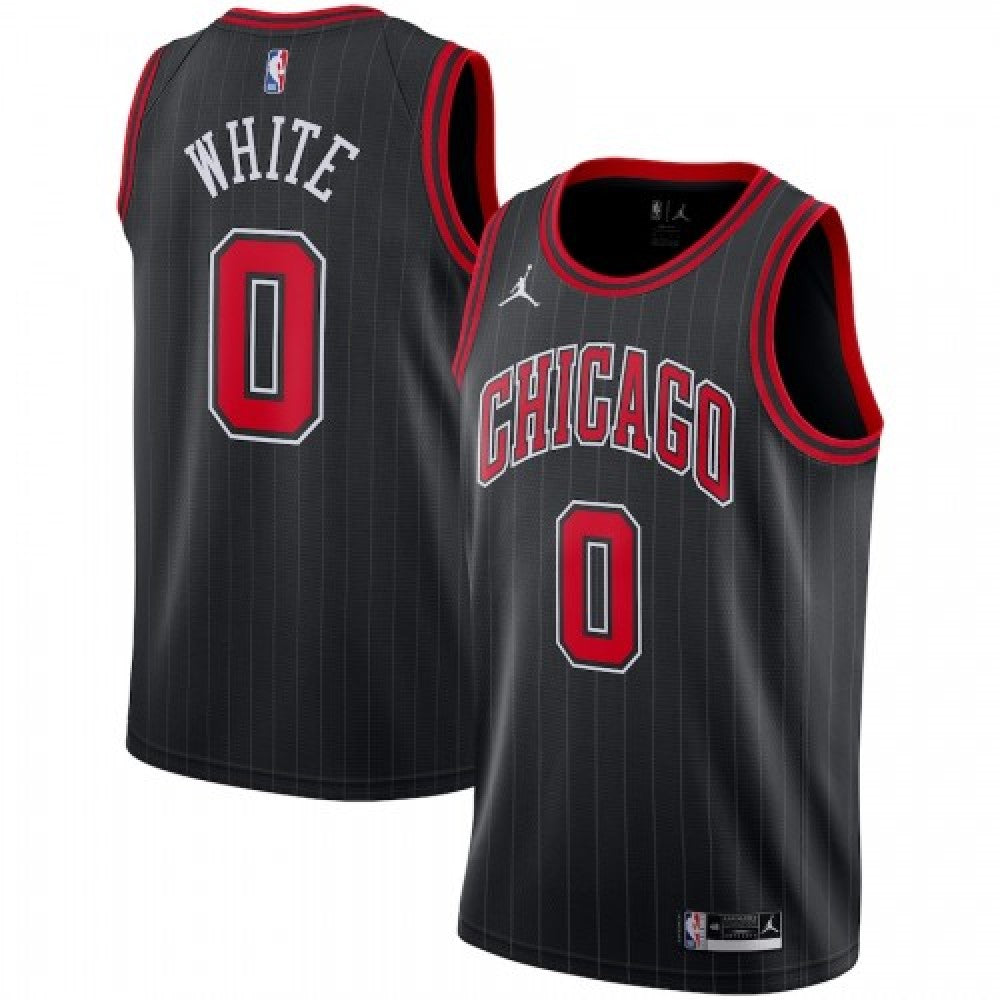 Men's Chicago Bulls Coby White #0 Jordan Brand Black 2020/21 Swingman NBA Jersey - Statement Edition