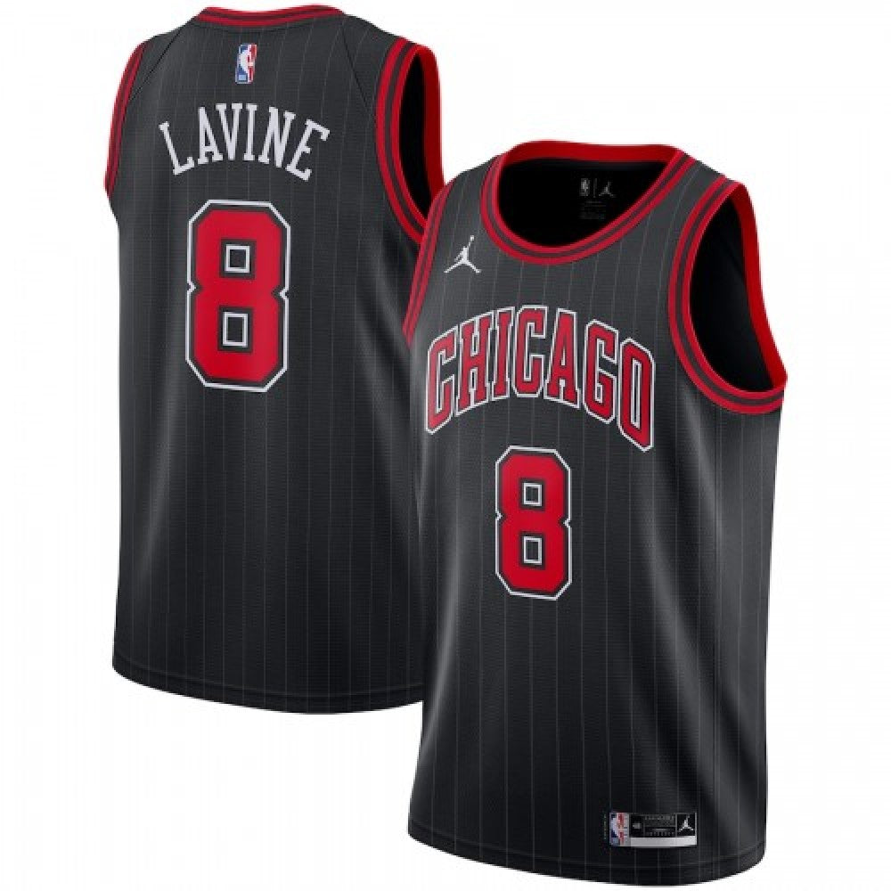 Men's Chicago Bulls Zach LaVine #8 Jordan Black 2020/21 Swingman NBA Jersey - Statement Edition