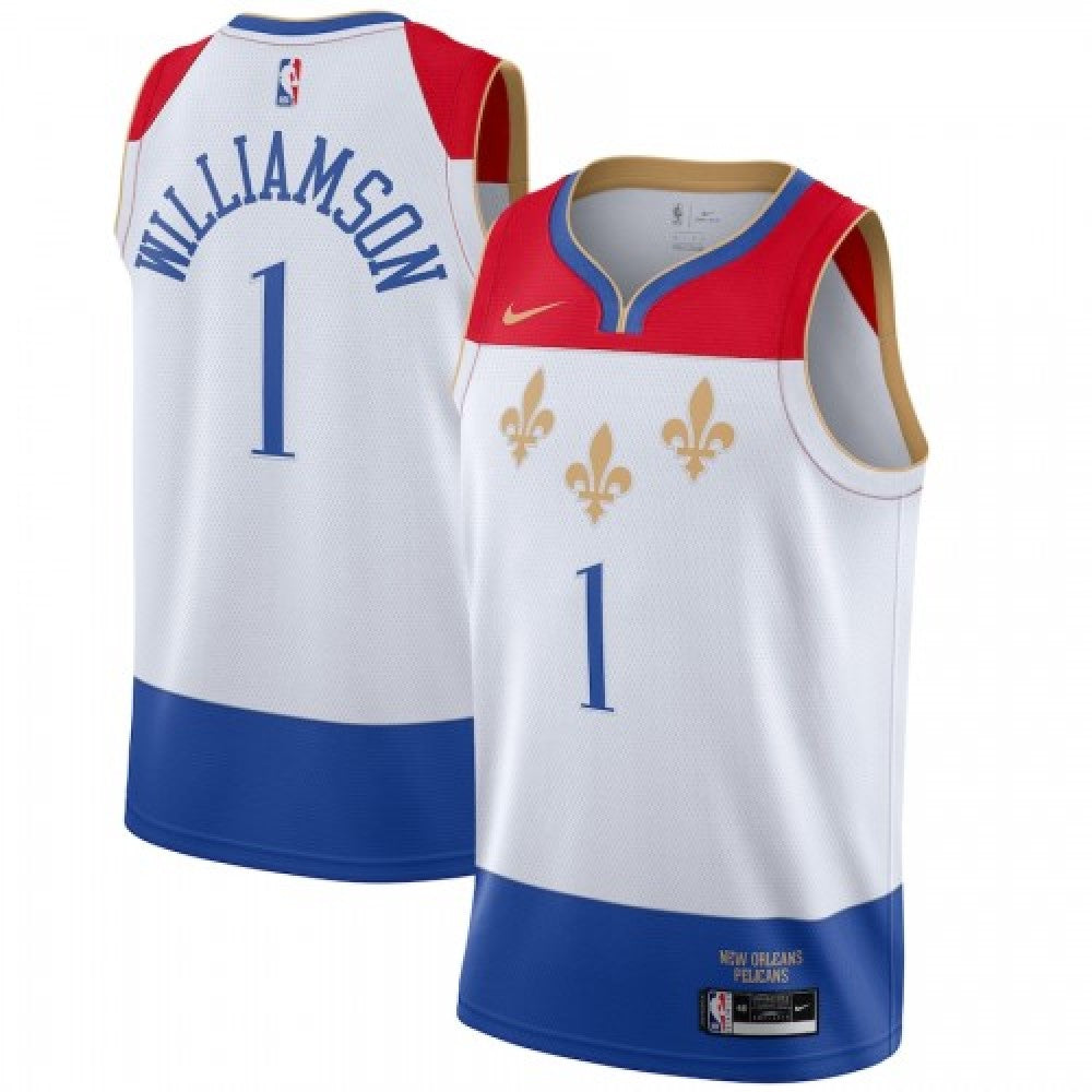 Men's New Orleans Pelicans Zion Williamson #1 Nike White 2020/21 Swingman NBA Jersey - City Edition