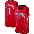 Men's New Orleans Pelicans Zion Williamson #1 Jordan Red 20/21 NBA Jersey-Statement Edition