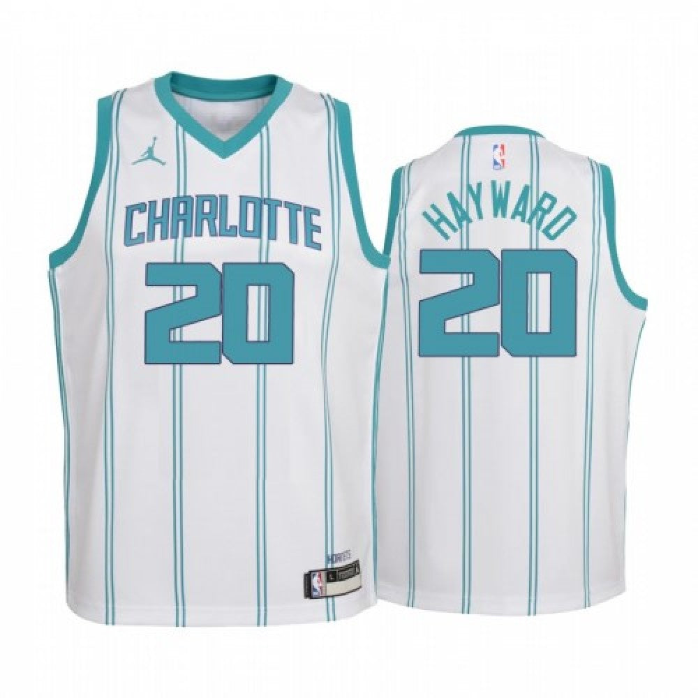 Men's Charlotte Hornets Hayward #20 Jordan Brand White 20/21 Swingman NBA Jersey - Association Edition