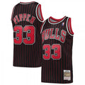 Men's Chicago Bulls Scottie Pippen #33 Throwback Black Hardwood Classics 95-96 Swingman NBA Jersey