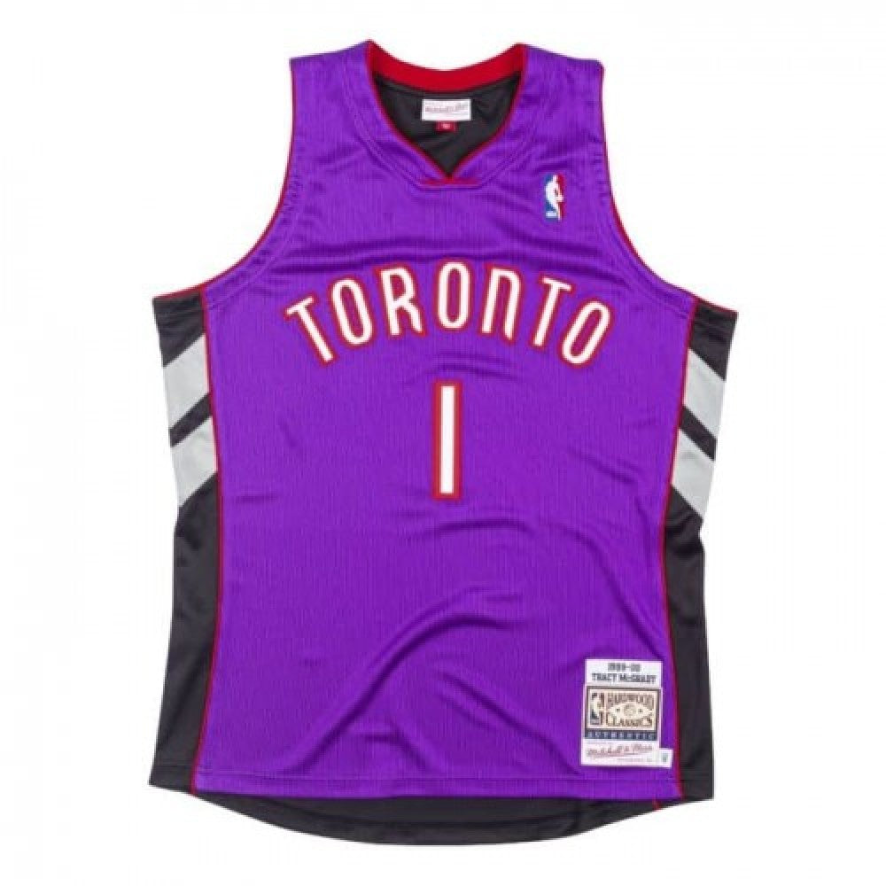 Men's Toronto Raptors Tracy McGrady #1 Throwback Purple 99-00 Hardwood Classics NBA Jersey