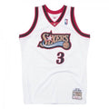 Men's Philadelphia 76ers Allen Iverson #3 Throwback White 1997-98 Hardwood Classics NBA Jersey