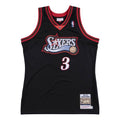 Men's Philadelphia 76ers Allen Iverson #3 Throwback Black 1997-98 Hardwood Classics NBA Jersey