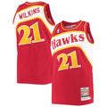Men's Atlanta Hawks Dominique Wilkins #21 Throwback Mitchell &amp; Ness Red 86-87 Hardwood Classics Player NBA Jersey