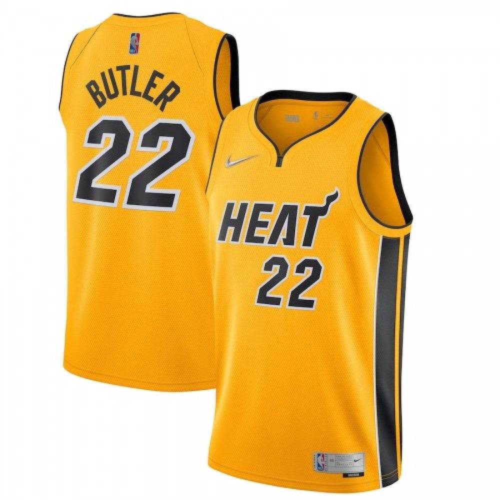 Men's Miami Heat Jimmy Butler #22 Nike Yellow 20/21 Swingman NBA Jersey - Earned Edition