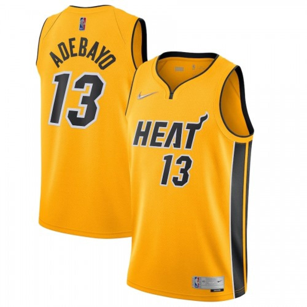 Men's Miami Heat Bam Adebayo #13 Nike Yellow 20/21 Swingman NBA Jersey - Earned Edition