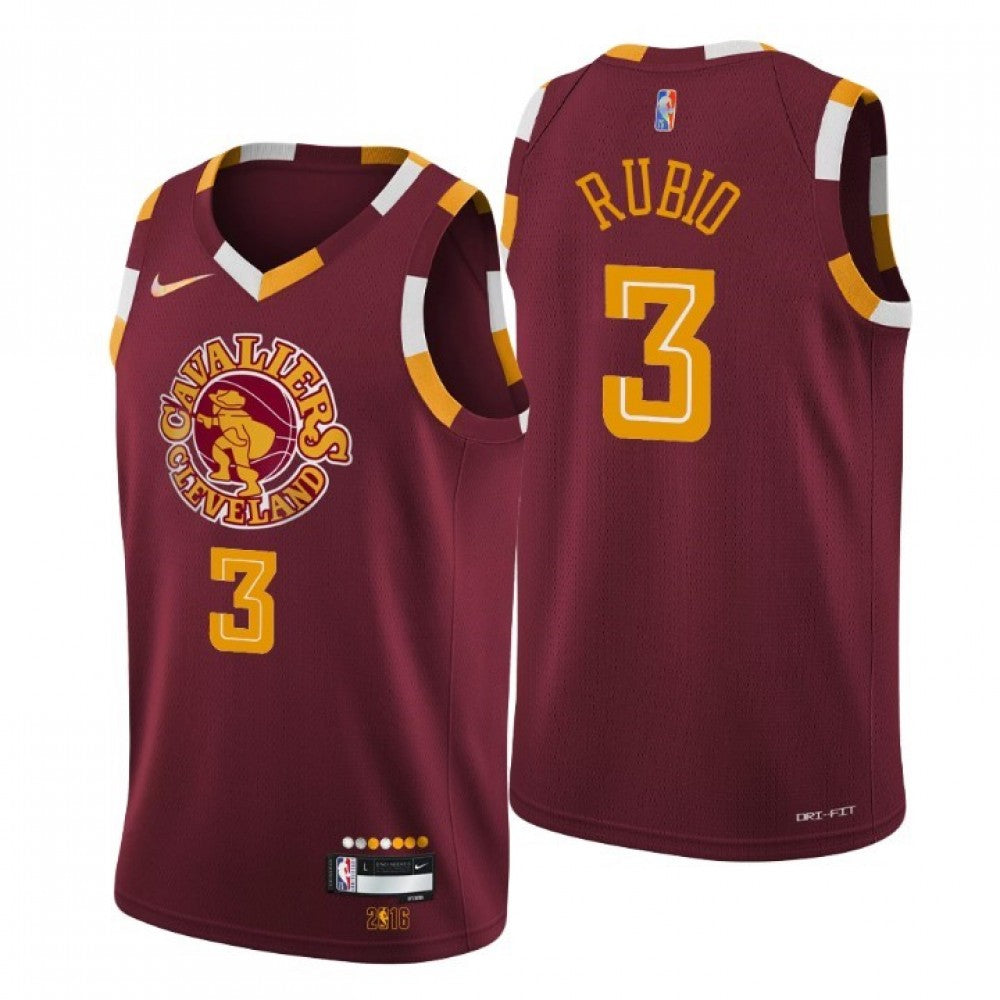 Men's Cleveland Cavaliers Ricky Rubio #3 Nike Wine 2021/22 Swingman NBA NBA Jersey - City Edition