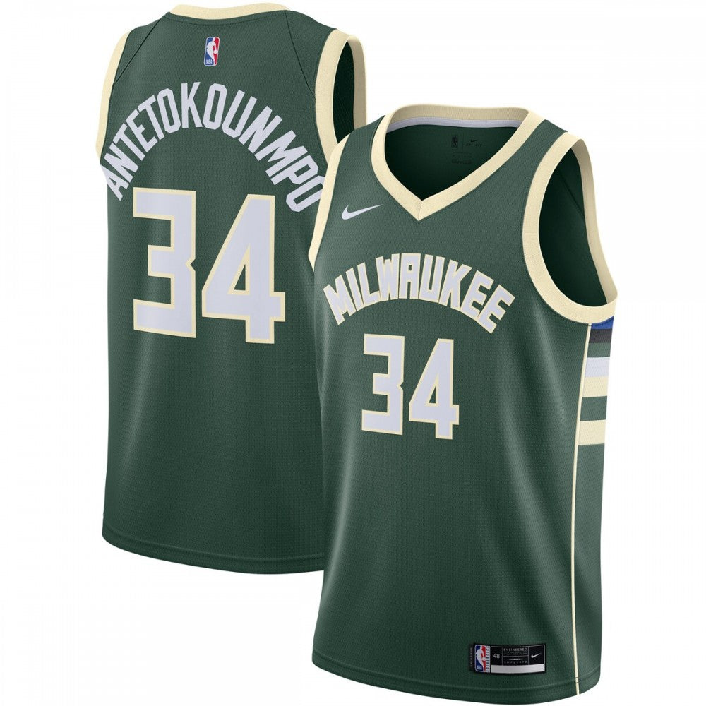 Giannis Antetokounmpo Milwaukee Bucks Nike 2020/21 Swingman NBA Jersey Green - Icon Edition