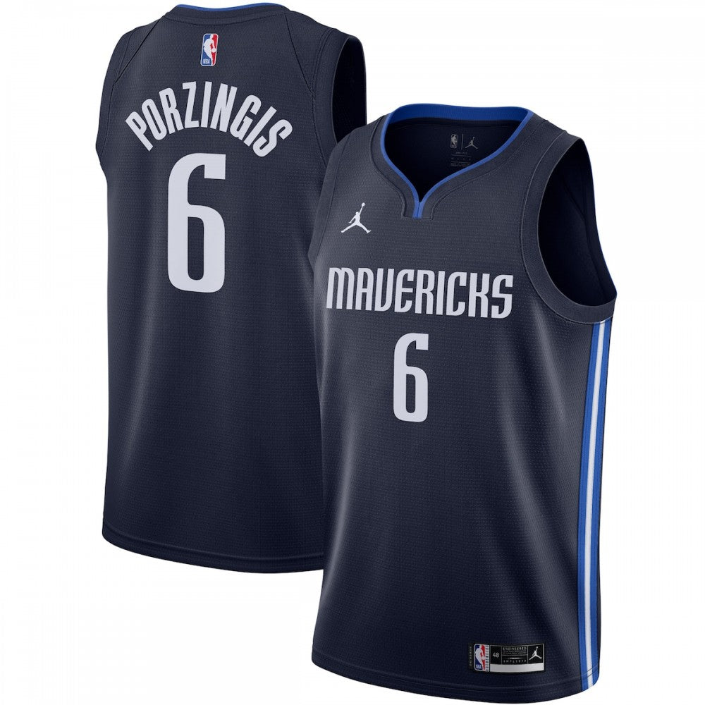 Kristaps Porzingis Dallas Mavericks Jordan Brand 2020/21 Swingman NBA Jersey - Statement Edition - Navy