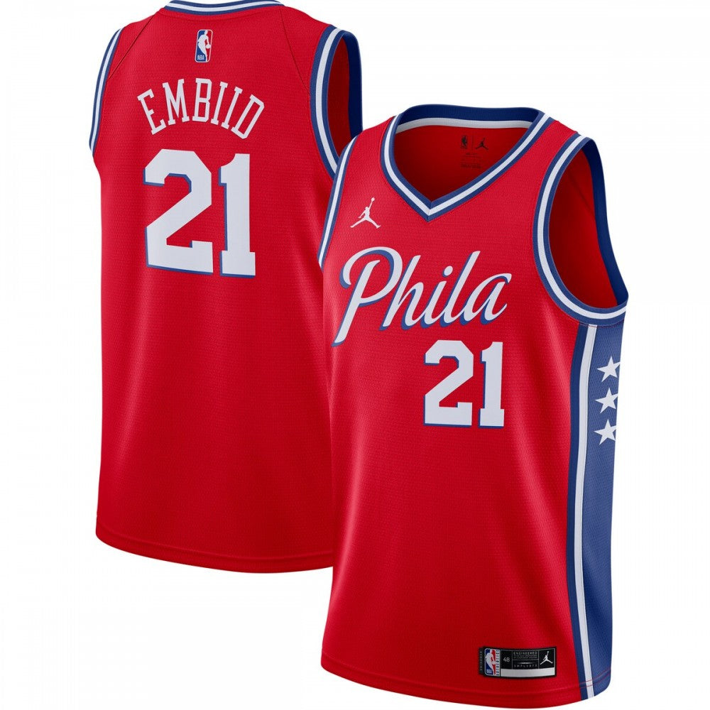 Joel Embiid Philadelphia 76ers Jordan Brand 2020/21 Swingman NBA Jersey - Statement Edition - Red
