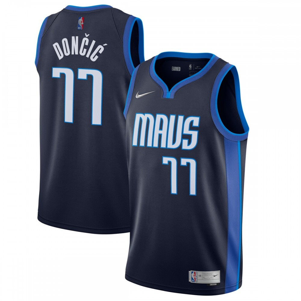 Luka Doncic Dallas Mavericks Nike 2020/21 Swingman Player NBA Jersey Navy - Earned Edition