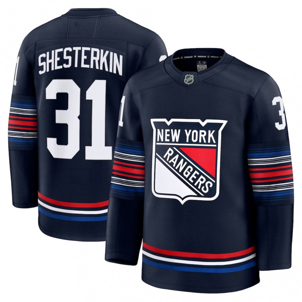 Men's New York Rangers Igor Shesterkin Navy Alternate Premium NHL Jersey