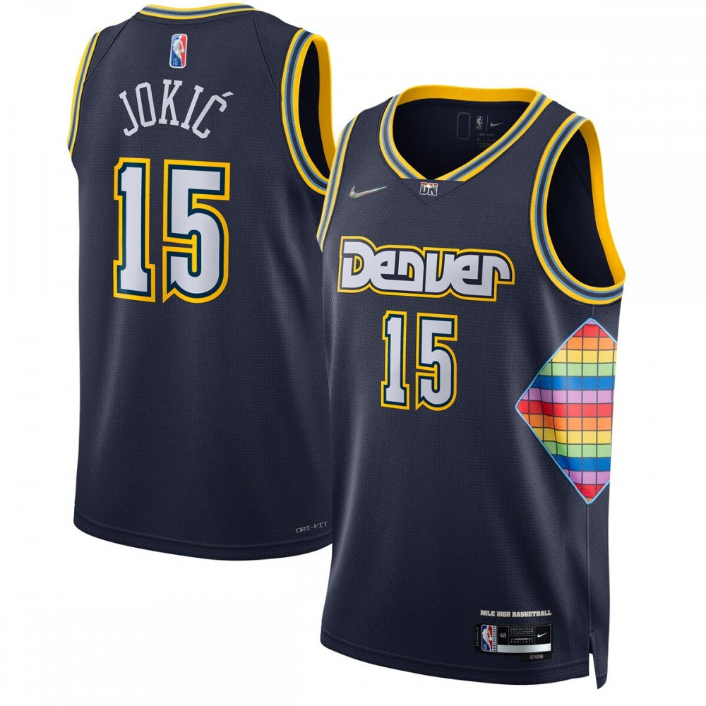 Nikola Jokic Denver Nuggets Nike 2021/22 Swingman NBA Jersey - City Edition - Navy