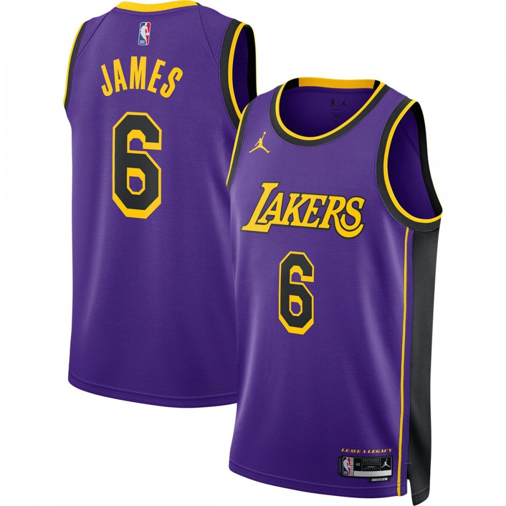 LeBron James Los Angeles Lakers Jordan Brand 2022/23 Statement Edition Swingman NBA Jersey - Purple