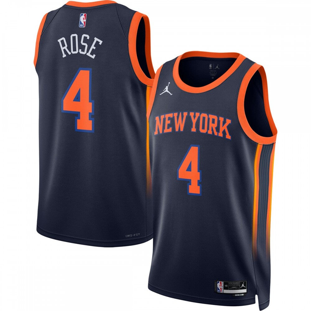 Derrick Rose New York Knicks Jordan Brand 2022/23 Statement Edition Swingman NBA Jersey - Navy