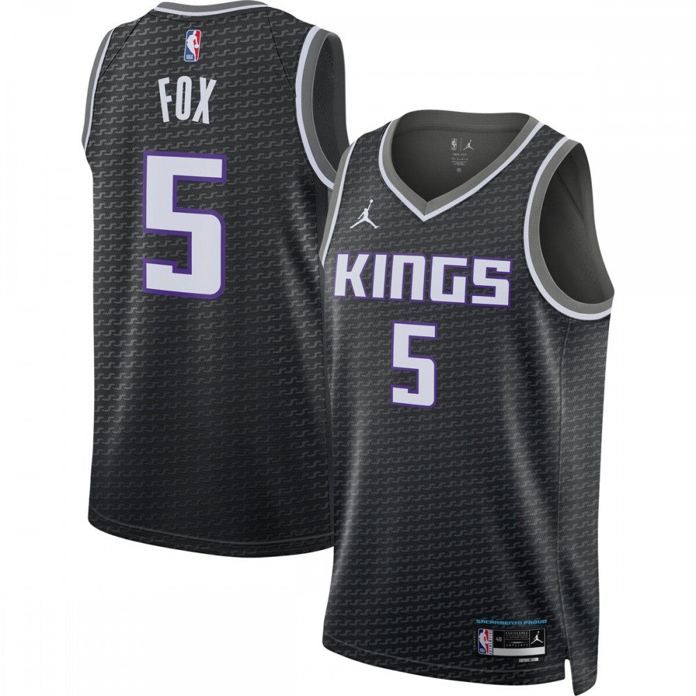 De'Aaron Fox Sacramento Kings Jordan Brand 2022/23 Statement Edition Swingman NBA Jersey - Black