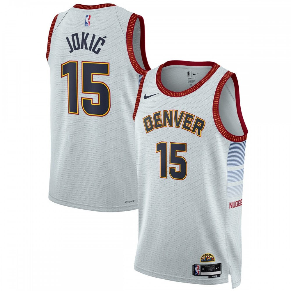 Nikola Jokic Denver Nuggets Nike Unisex 2022/23 Swingman NBA Jersey - City Edition - Silver