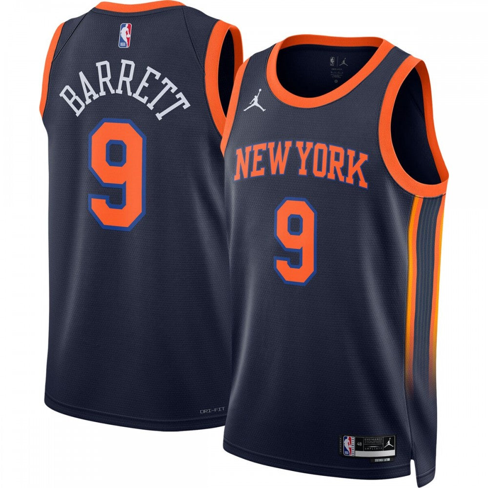 RJ Barrett New York Knicks Jordan Brand 2022/23 Swingman NBA Jersey - Statement Edition - Navy