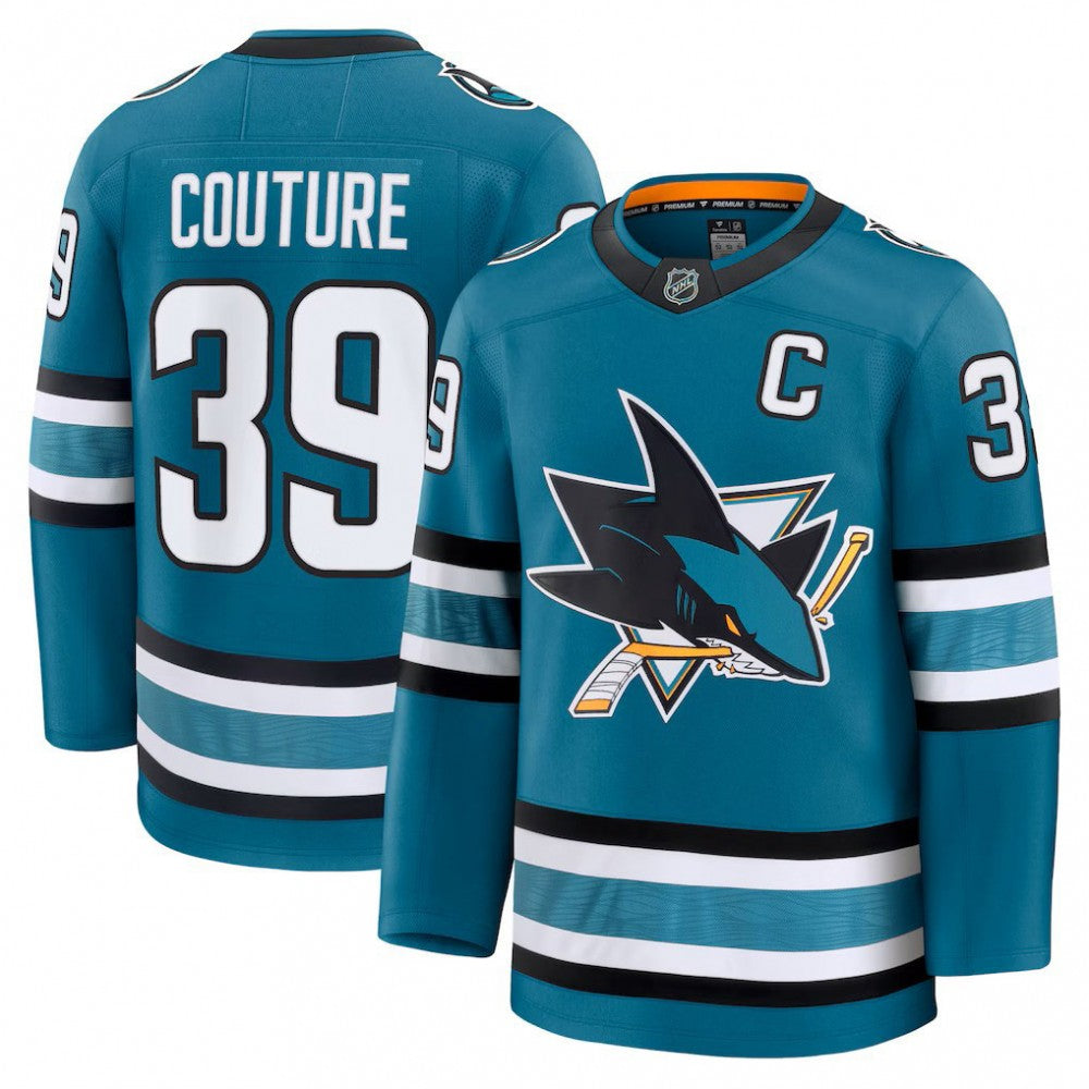 Men's San Jose Sharks Logan Couture Teal Home Premium NHL Jersey