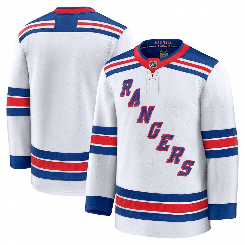 Men's New York Rangers White Away Premium NHL Jersey
