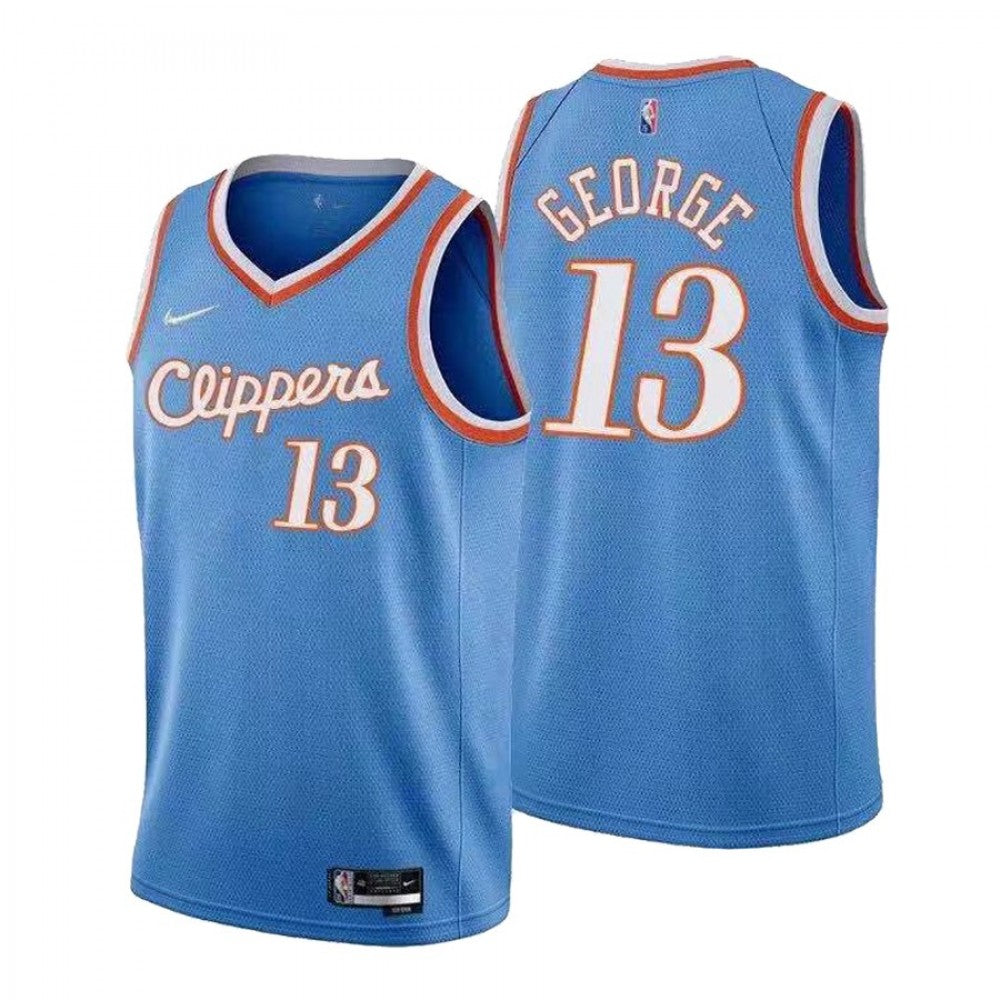 Men's Los Angeles Clippers Paul George #13 Nike Blue 2021 Diamond Swingman NBA Jersey - City Edition