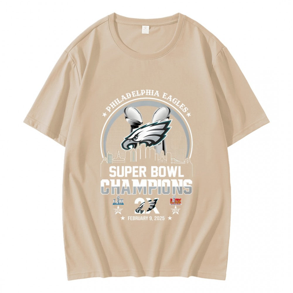 Philadelphia Eagles Superbowl Champions 2X Repeat 2017 2025 T-Shirt