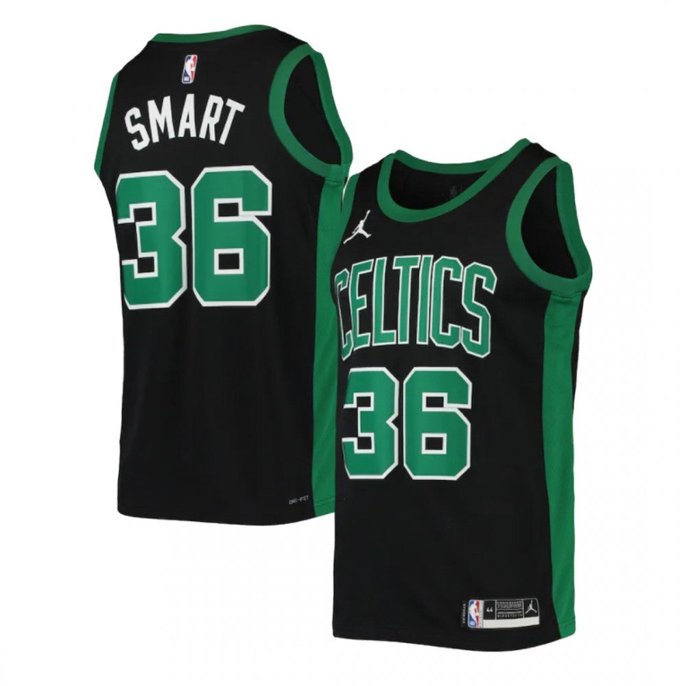 Men's Boston Celtics Marcus Smart #36 Jordan Black&amp;Green 2020/21 Swingman NBA Jersey - Statement Edition