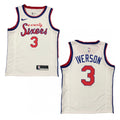 Men's Philadelphia 76ers Allen Iverson #3 Nike White Hardwood Classics Finished Swingman NBA Jersey