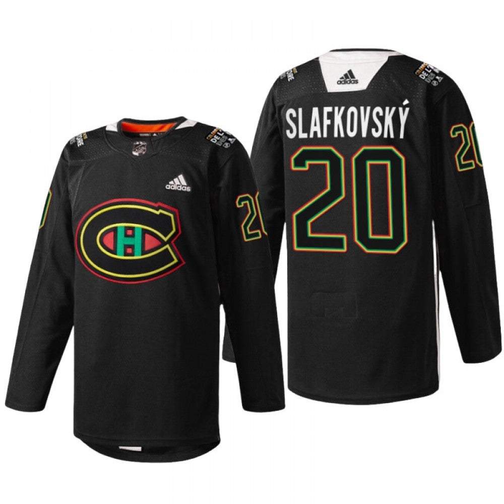 Montreal Canadiens Juraj Slafkovsky Black History Night Warmup NHL Jersey