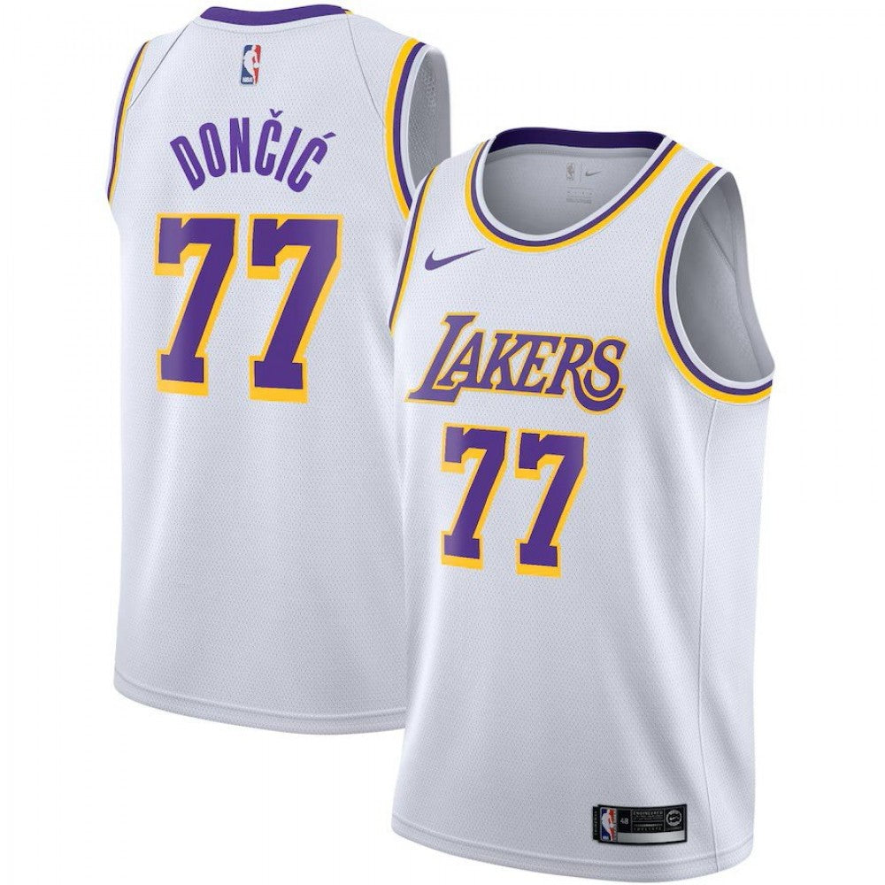 Los Angeles Lakers Youth Nike Association Edition Swingman NBA Jersey - White - Luka Don?i?