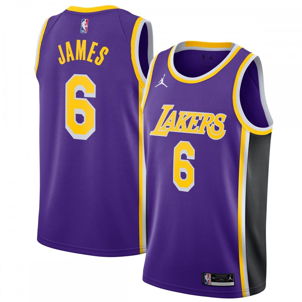 LeBron James Los Angeles Lakers Jordan Brand 2021/22 #6 Swingman Player NBA Jersey Purple - Statement Edition