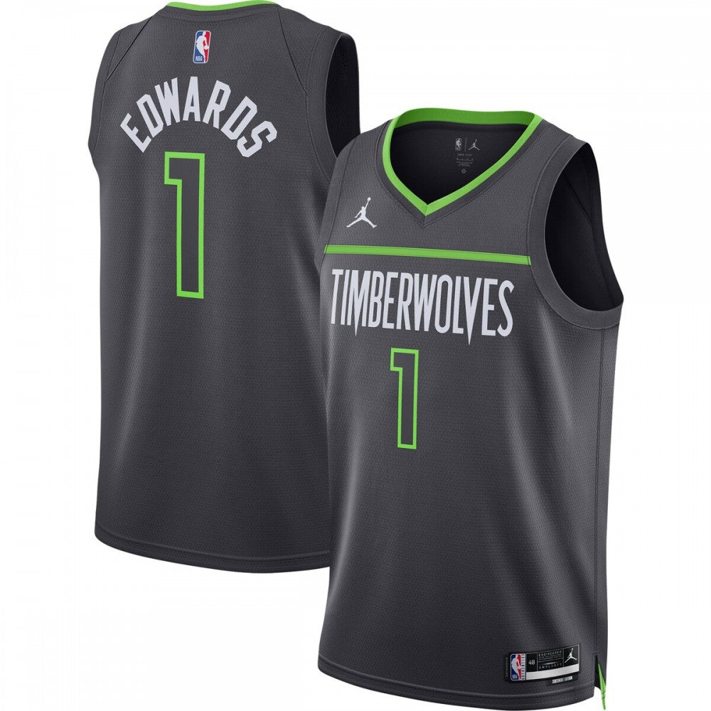Anthony Edwards Minnesota Timberwolves Jordan Brand 2022/23 Statement Edition Swingman Black NBA Jersey