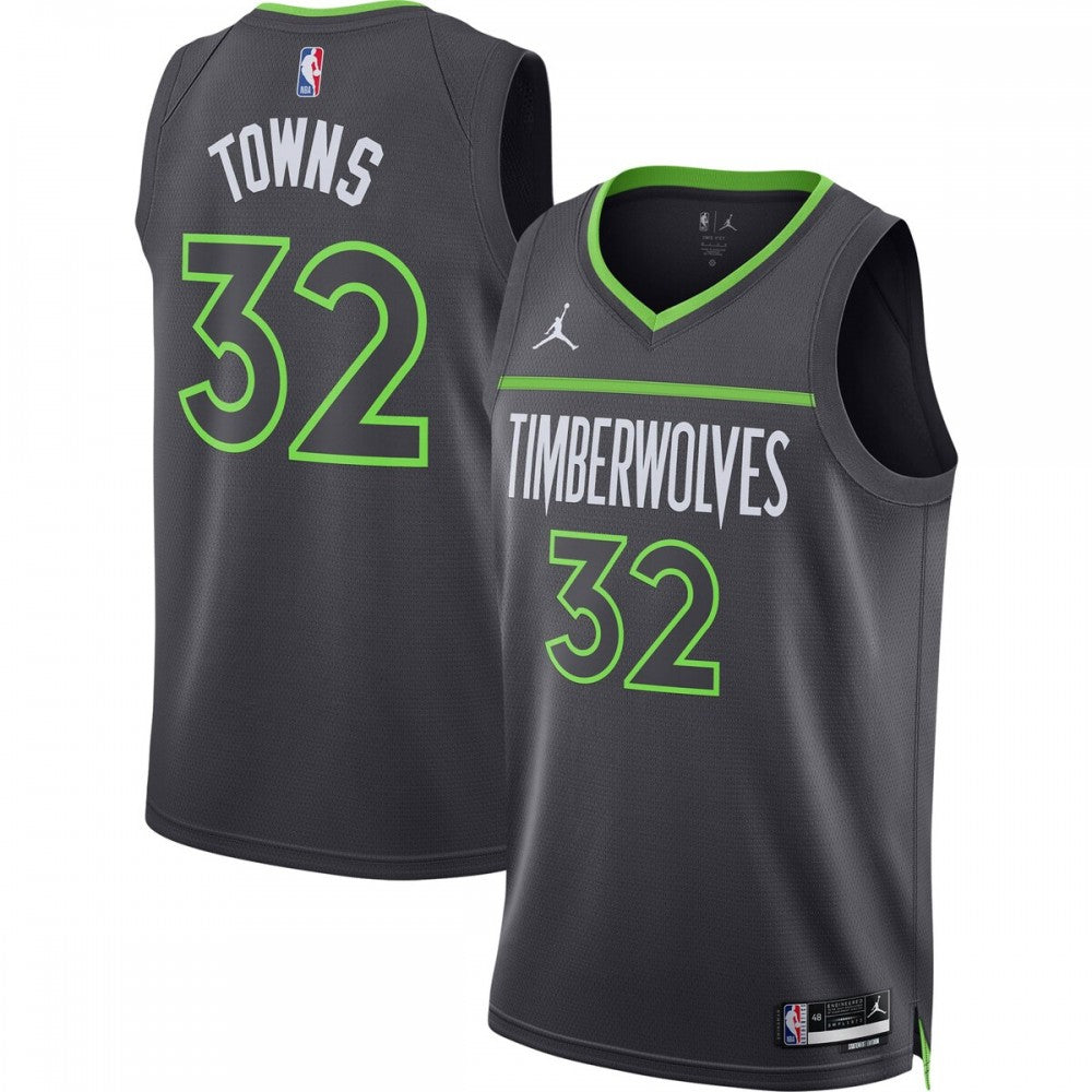 Karl-Anthony Towns Minnesota Timberwolves Jordan Brand 2022/23 Statement Edition Swingman Black NBA Jersey