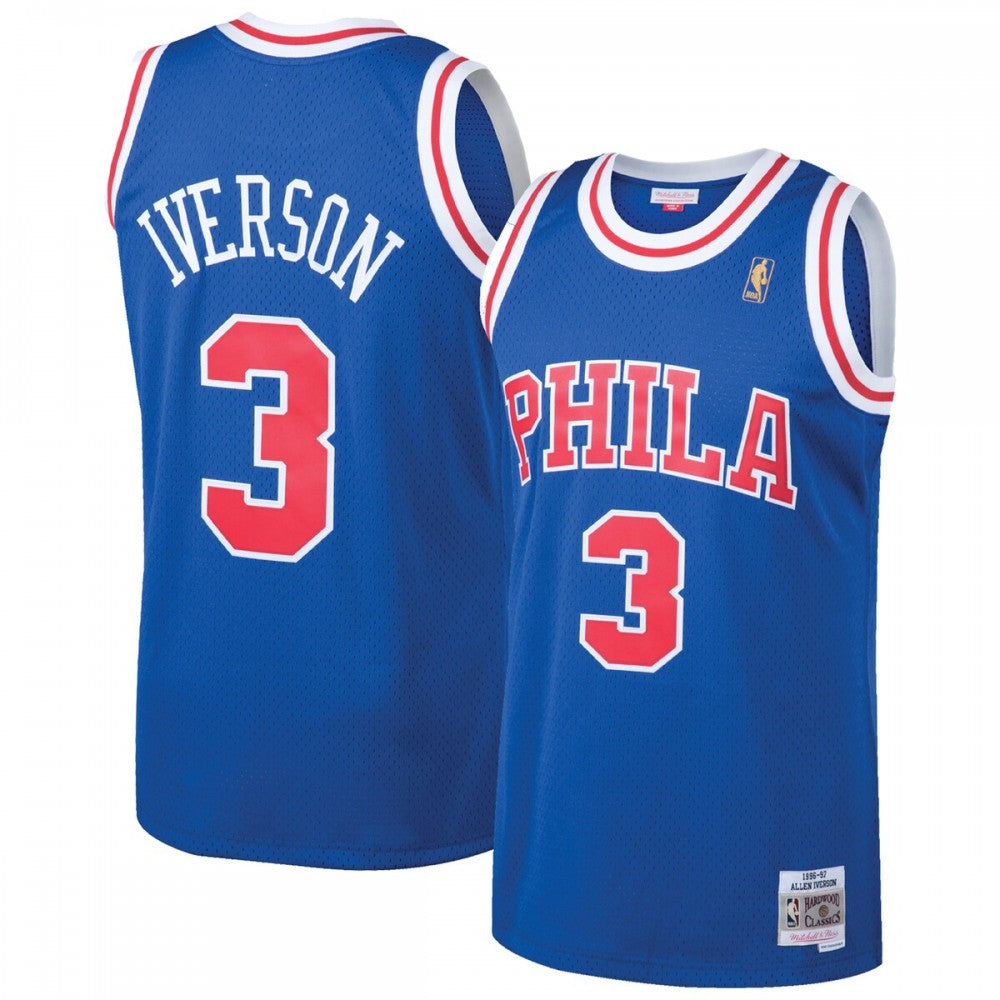 Allen Iverson Philadelphia 76ers Throwback 1996-97 Hardwood Classics Swingman NBA Jersey - Royal