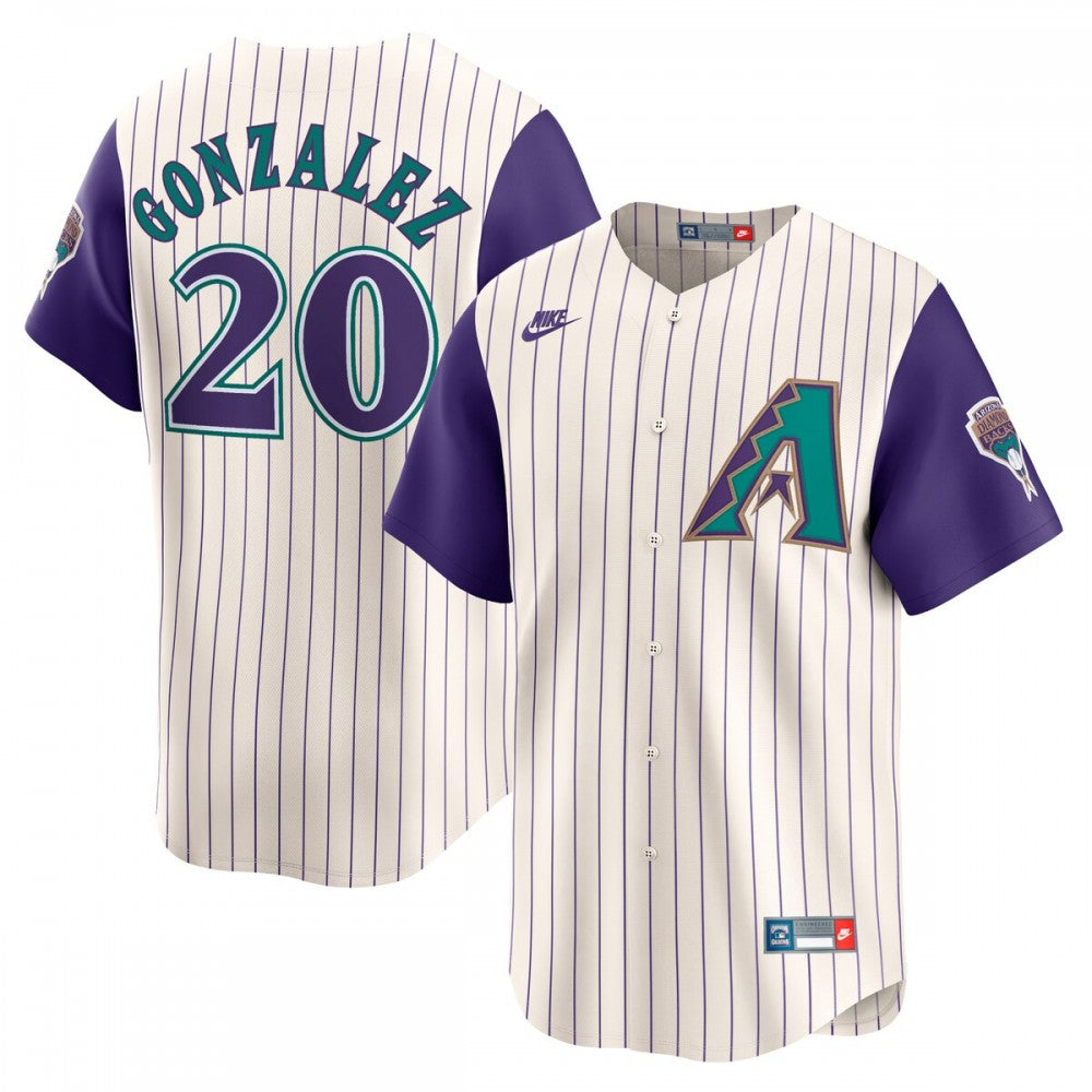 Luis Gonzalez Arizona Diamondbacks Nike Throwback Cooperstown Collection Limited MLB Jersey - Cream
